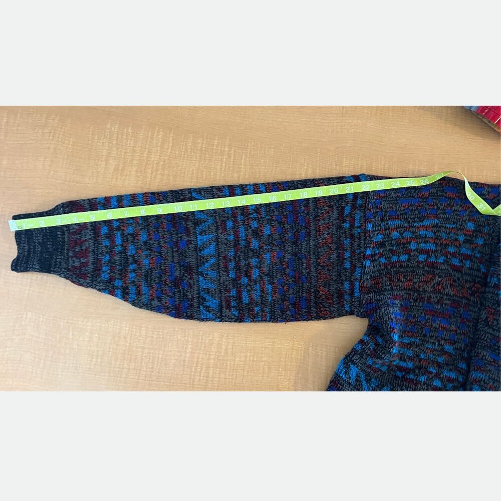 VINTAGE 90'S - Men's Cardigan - Geo Pattern - Picture 9 of 13